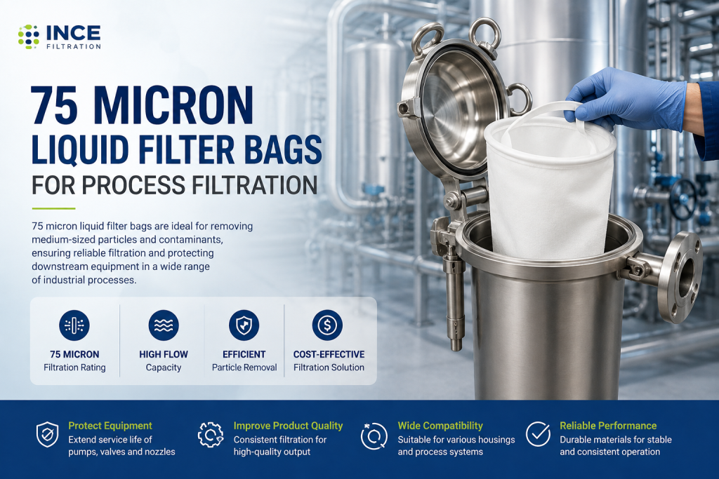 75 Micron Liquid Filter Bags for Process Filtration