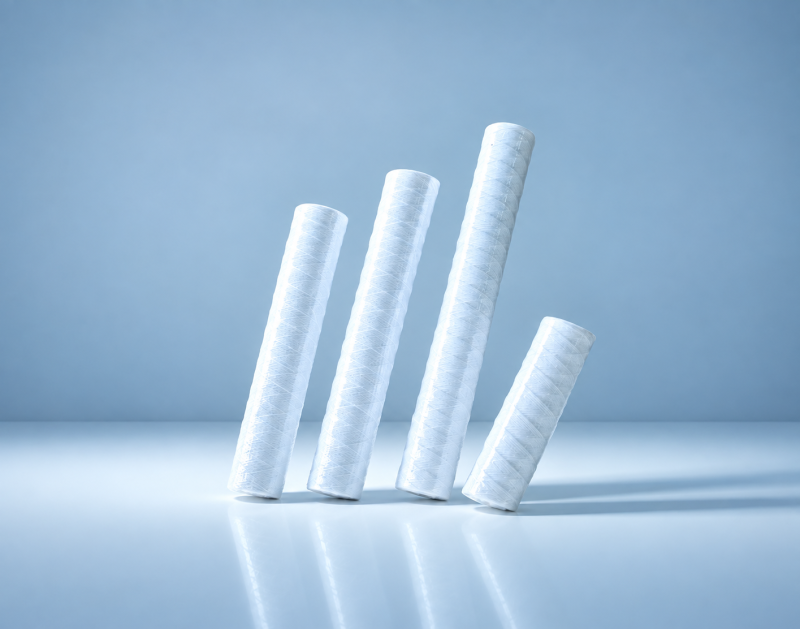 string wound filter cartridge for industrial liquid filtration