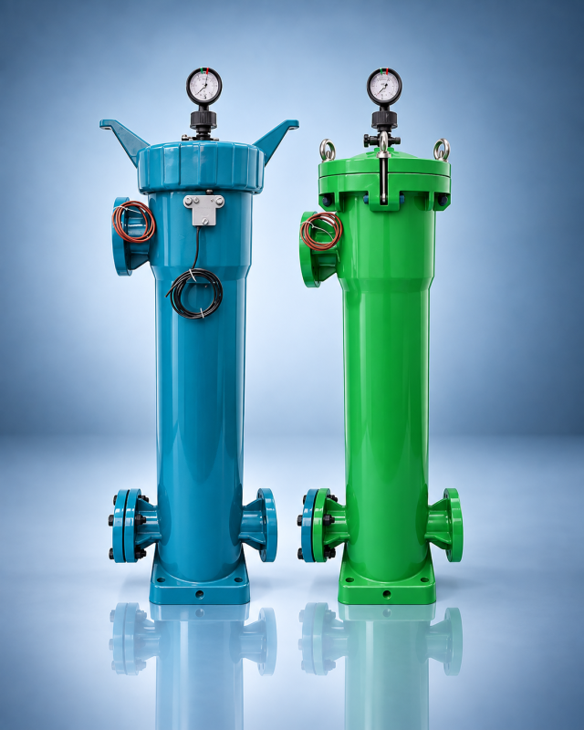 PPH and PVDF filter housing for corrosive chemical liquid filtration